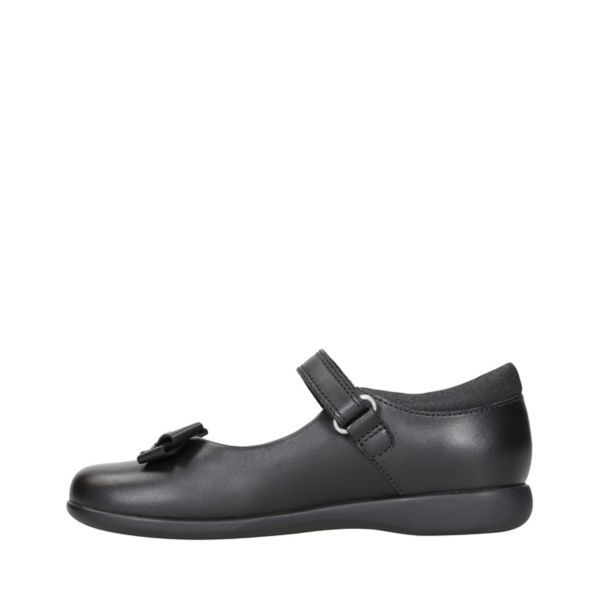 Clarks Girls Prime Skip School Shoes Black | CA-726951